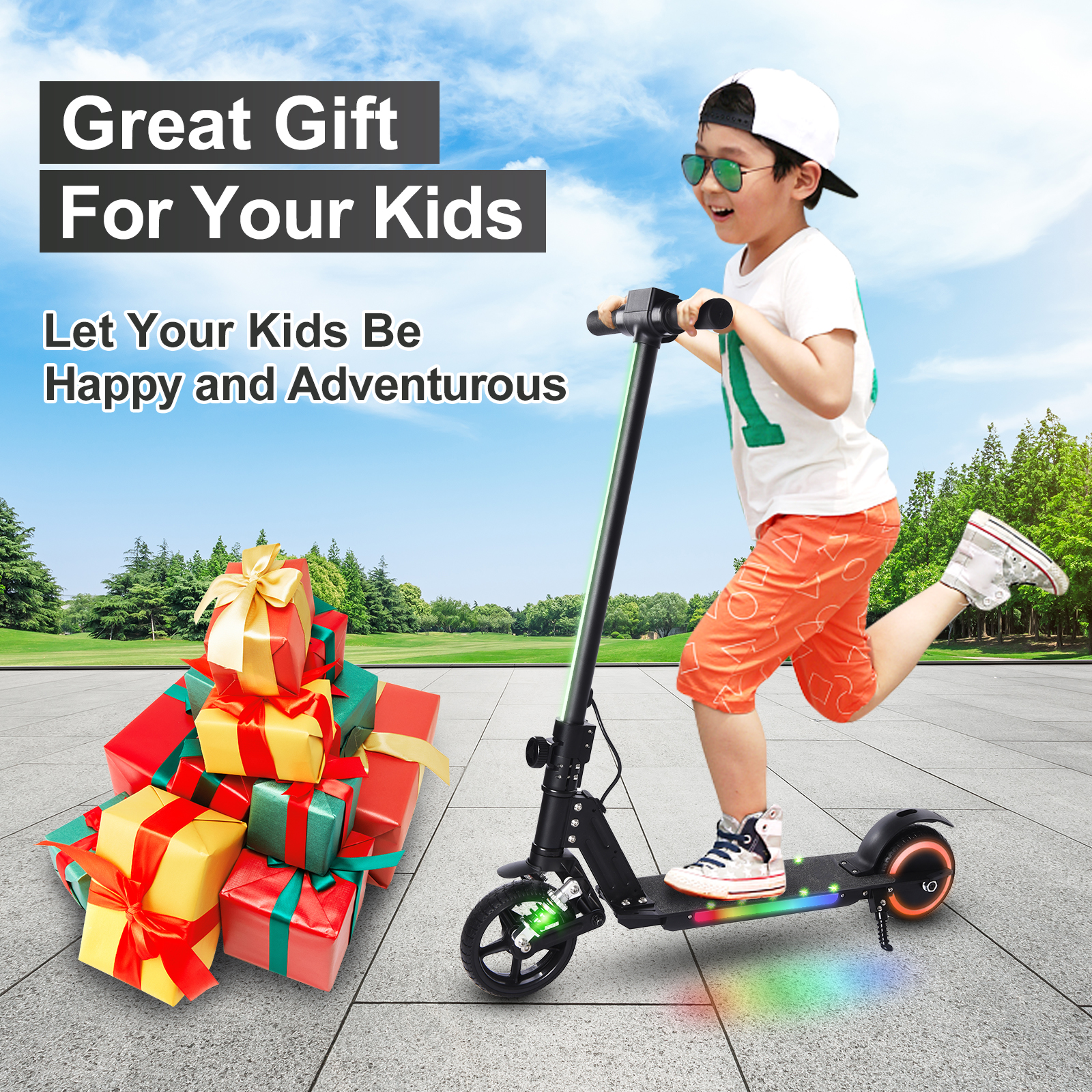 S5 Kids Electric Scooter Folding Teenagers UK Electric Scooter 15 km/h LCD Display 80W