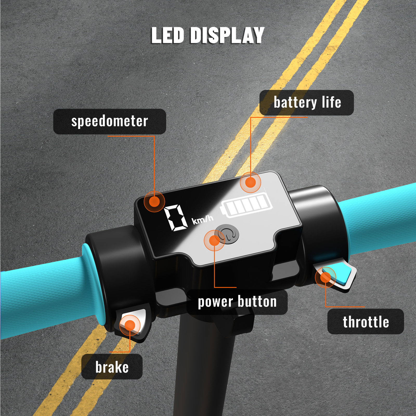 S5 Kids Electric Scooter, Foldable 6-12 Years Old Children Scooter with LED Display, Range 5-8km, Colorful LED Lights, Adjustable Height and Speed, Ideal Gift for Kids