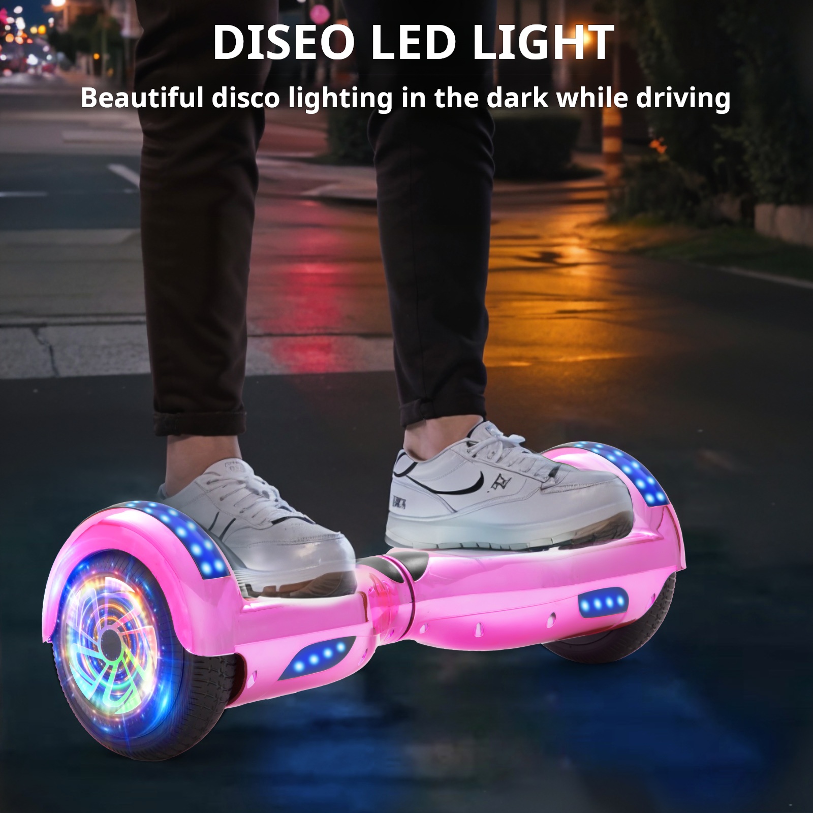 Hoverboards New 6.5" pink hoverboard with Bluetooth music speaker and LED light – 500W 12km/h