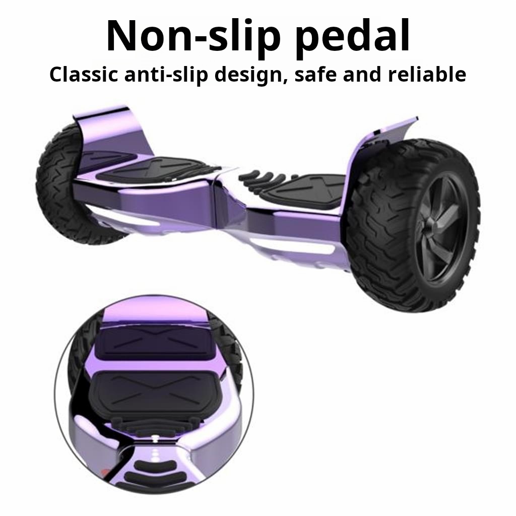 8.5" purple off-road hoverboard with Bluetooth, music speaker and LED lights – 700W 15km/h