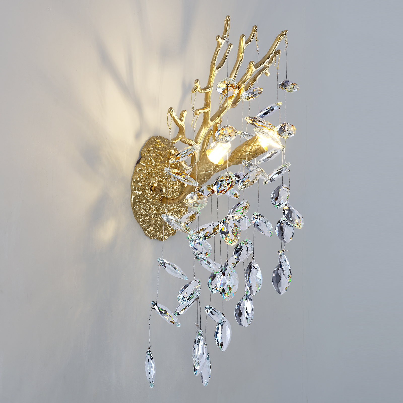 Ice Eye Crystal Gold/Silver Wall Sconce for All Rooms 10"H