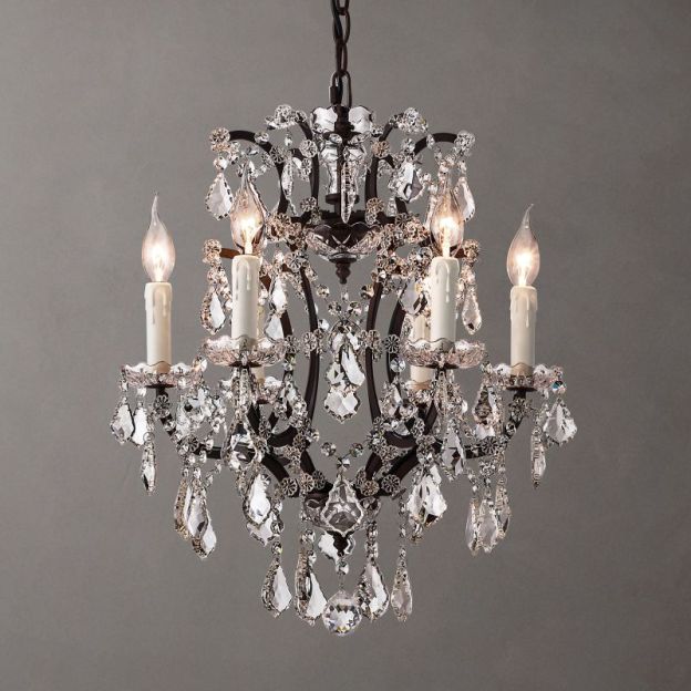 19TH C.Clear Royal Cut Crystal Round Chandelier 18" 