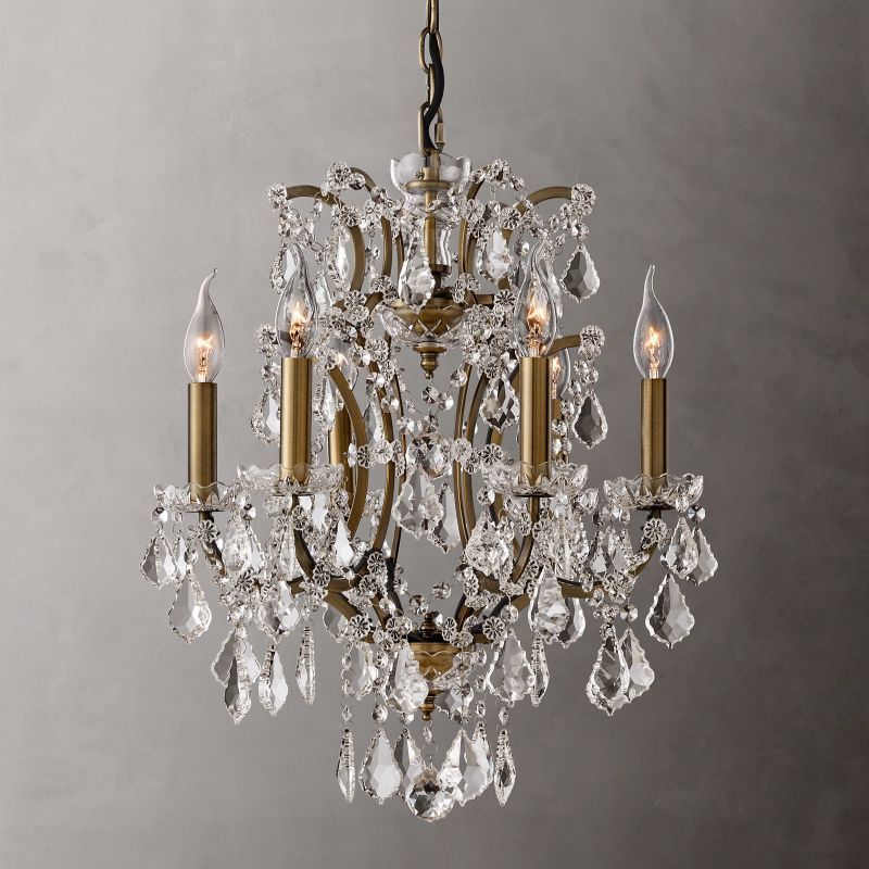 19TH C.Clear Royal Cut Crystal Round Chandelier 60" - thebelacan 19TH 
