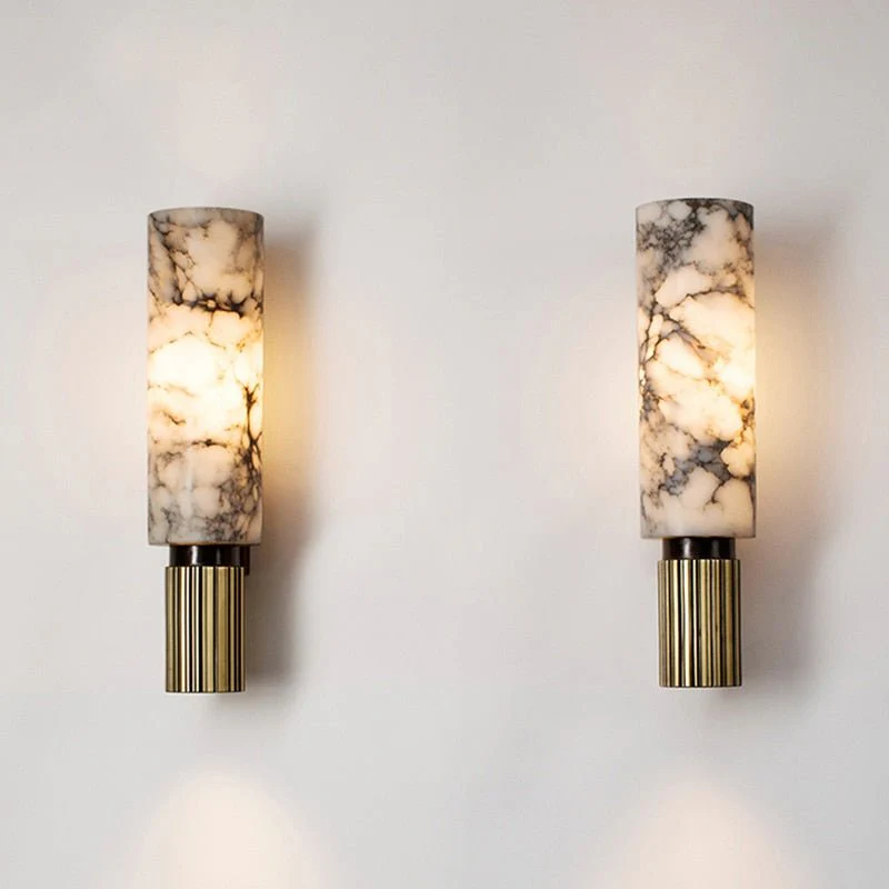 Ansu Cylindrical Alabaster Wall Sconce