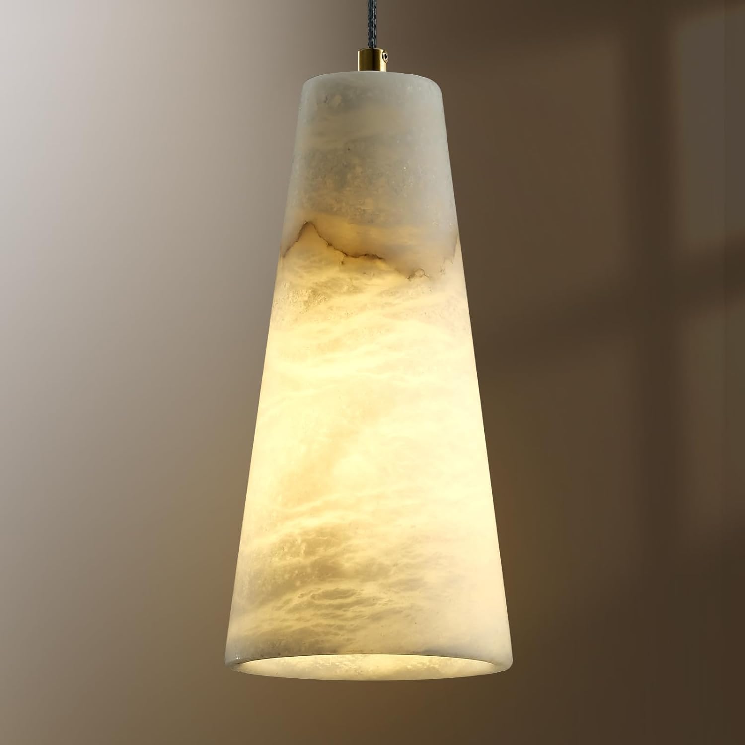 Conical Alabaster Marble Pendant
