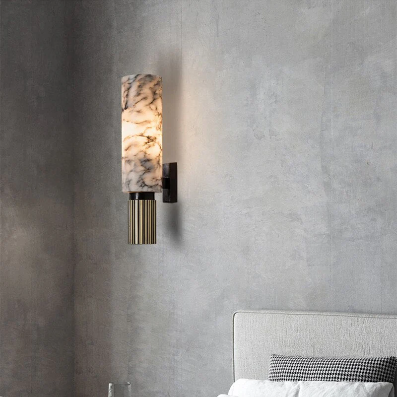 Ansu Cylindrical Alabaster Wall Sconce