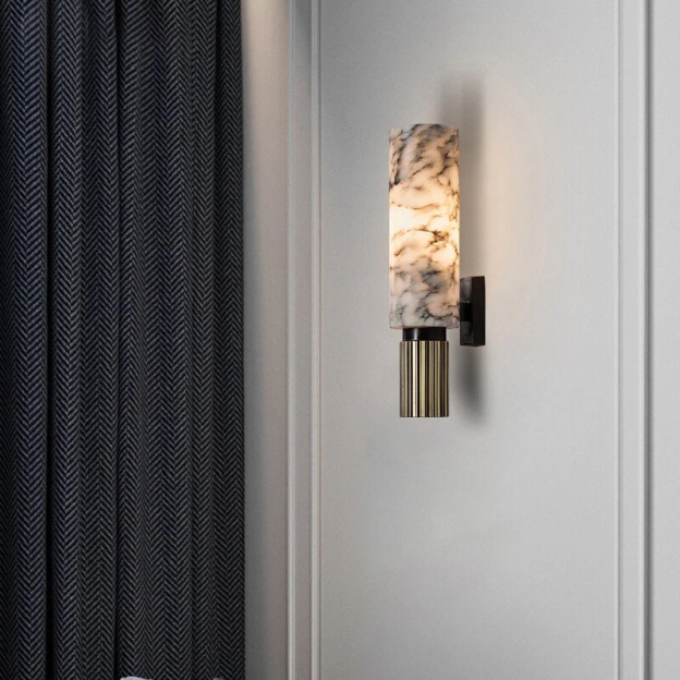 Ansu Cylindrical Alabaster Wall Sconce