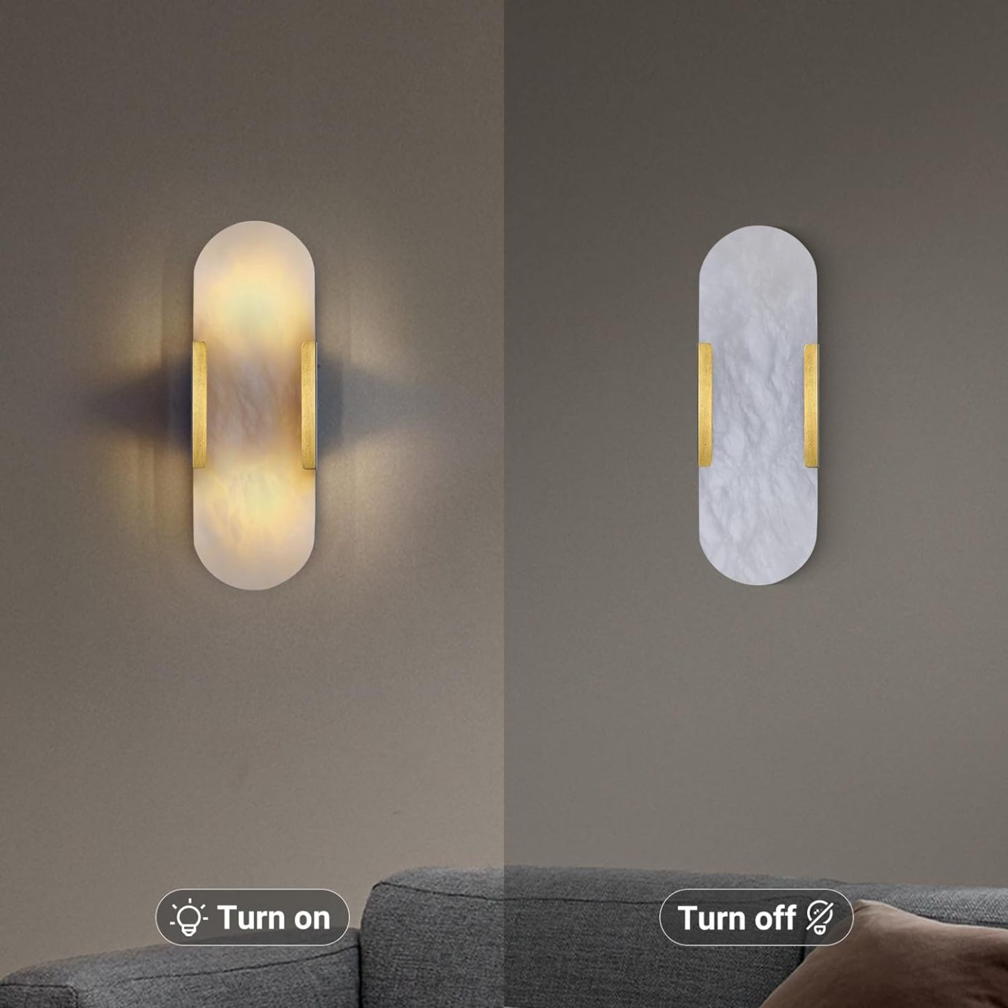 Oval Shaped Alabaster Wall Sconces 13.8" 19.7"