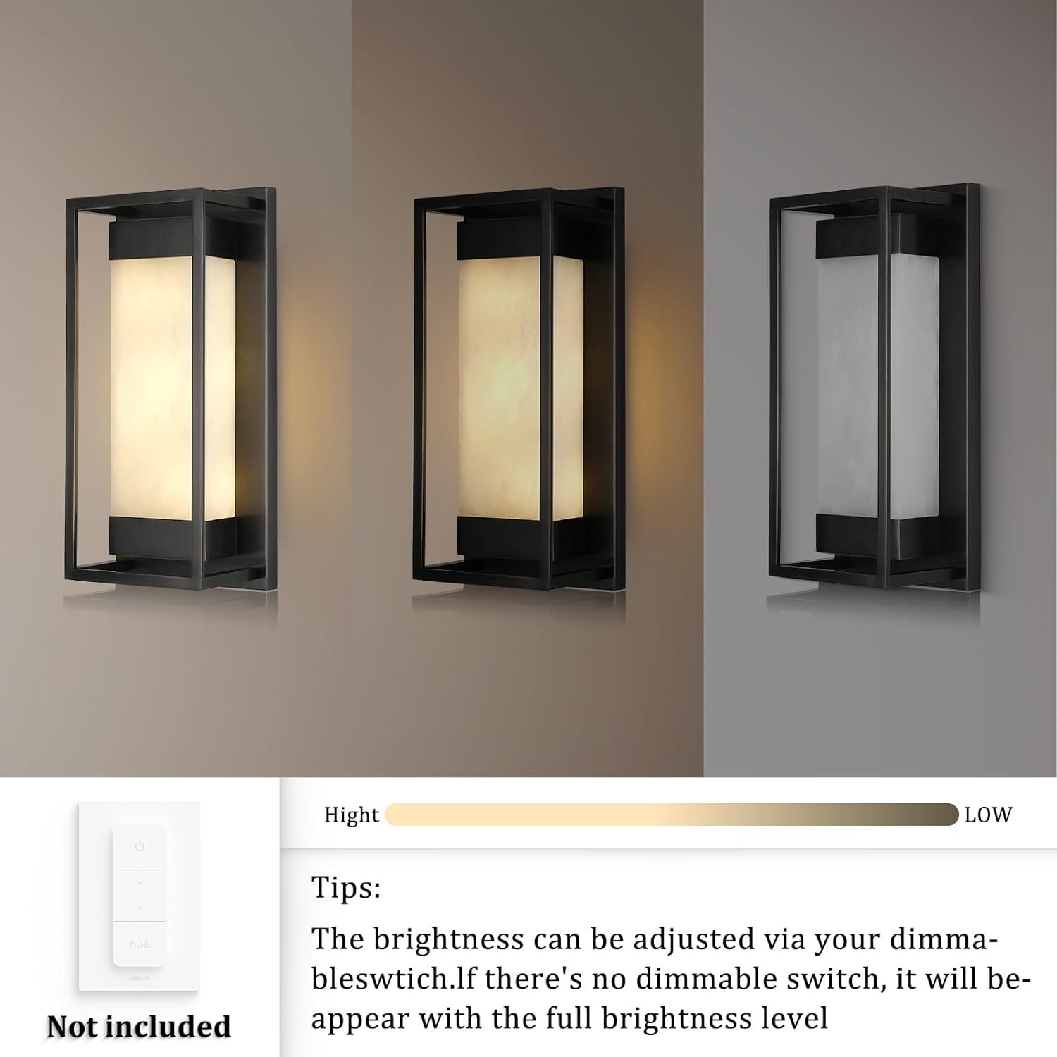 Alabaster Square Shaped Wall Sconce 15.7"