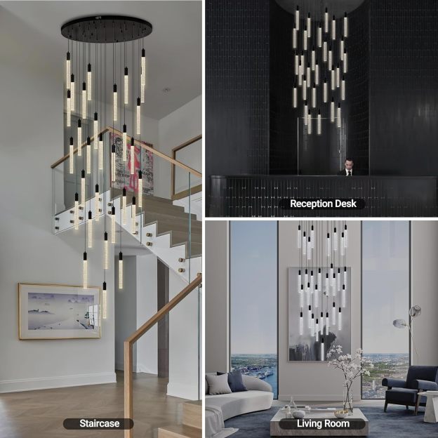 20-Light Modern LED High Ceiling Chandelier