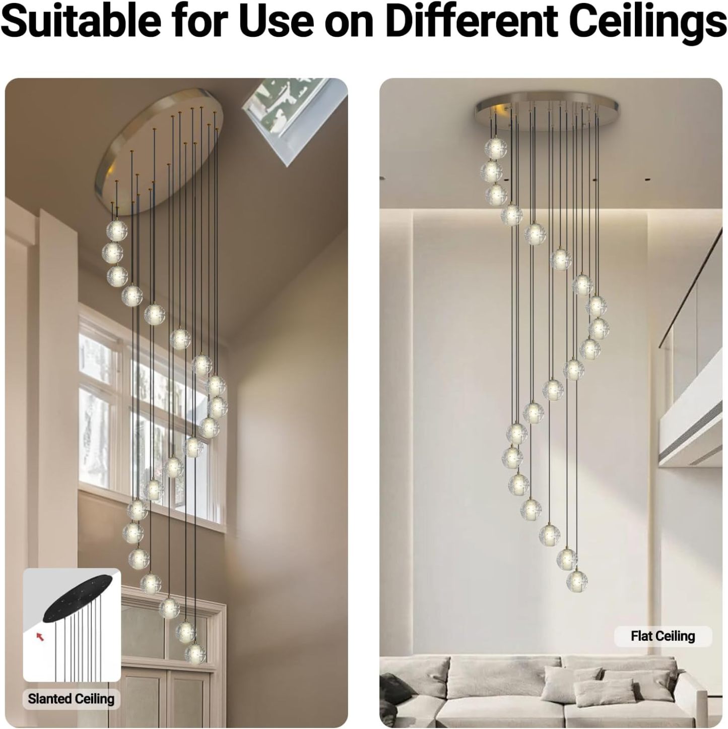 Pearl Ball 14-Light High Ceiling Chandelier