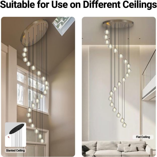 Pearl Ball 14-Light High Ceiling Chandelier