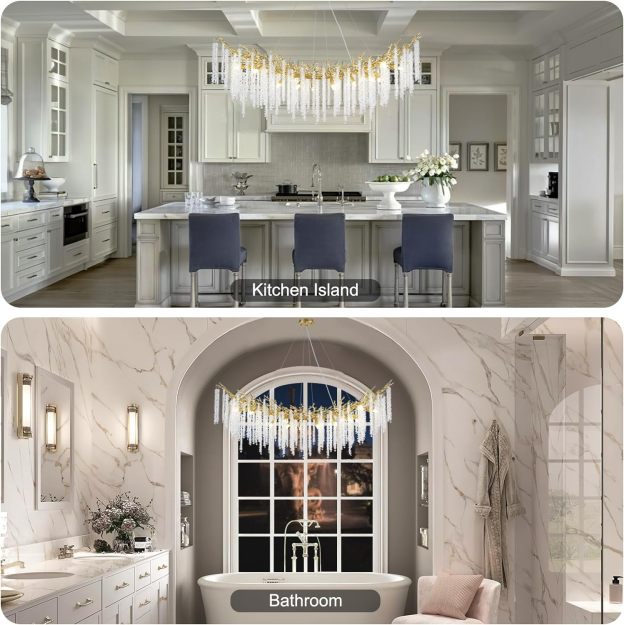 Snow Tree Branches Linear Chandelier for All Rooms 55''