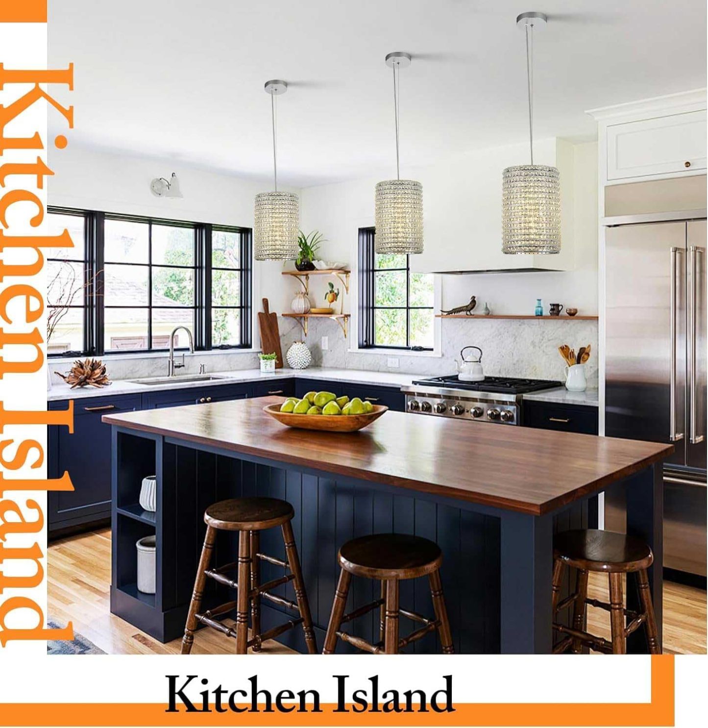 Grey/Clear K9 Crystal Beads Pendant Lights 12"