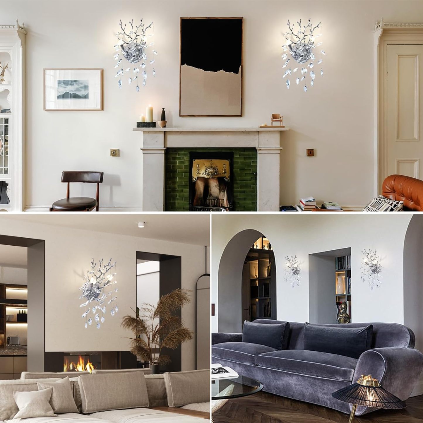 Ice Eye Crystal Gold/Silver Wall Sconce for All Rooms 10"H