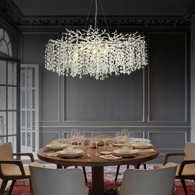 Snow Tree Branch Crystal Chandelier for All Rooms 30" 40" 55"