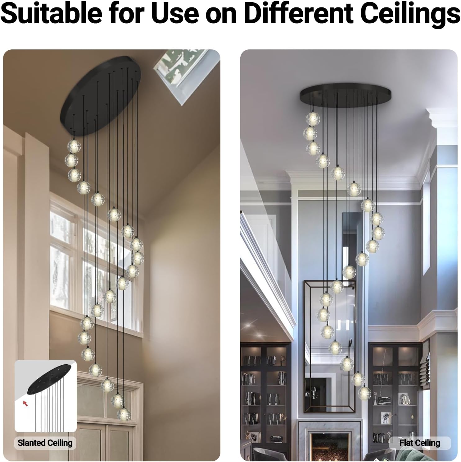 Pearl Ball 14-Light High Ceiling Chandelier