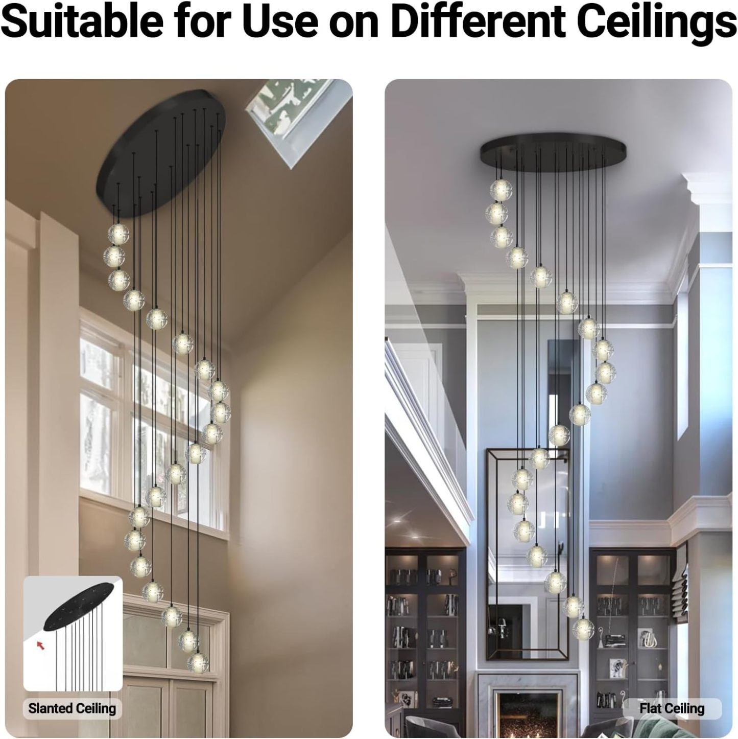 Pearl Ball 14-Light High Ceiling Chandelier