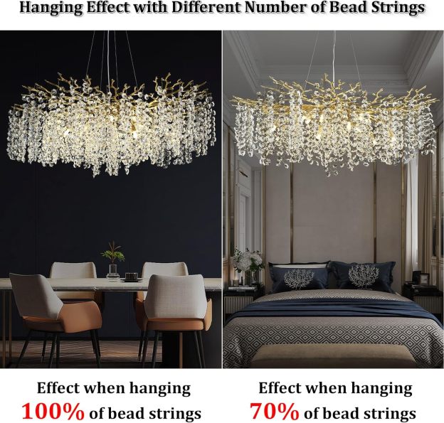 Snow Tree Branch Crystal Chandelier for All Rooms 30" 40" 55"