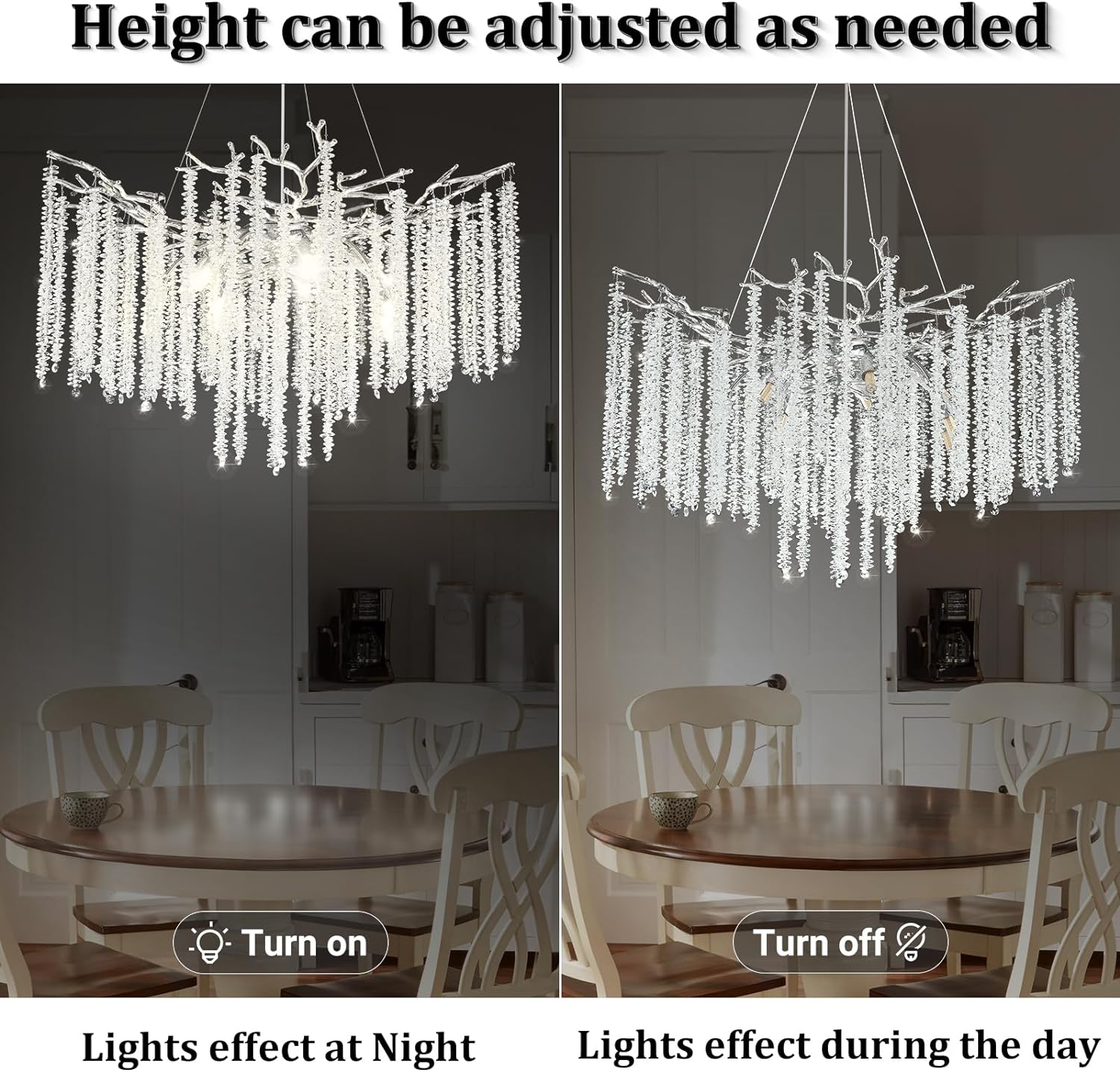 Silver Snow Tree Branches Chandelier for All Rooms 30''