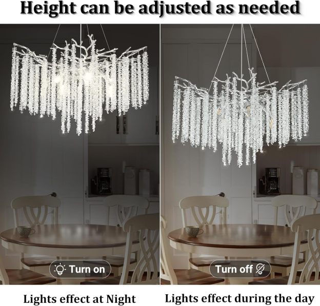 Silver Snow Tree Branches Chandelier for All Rooms 30''