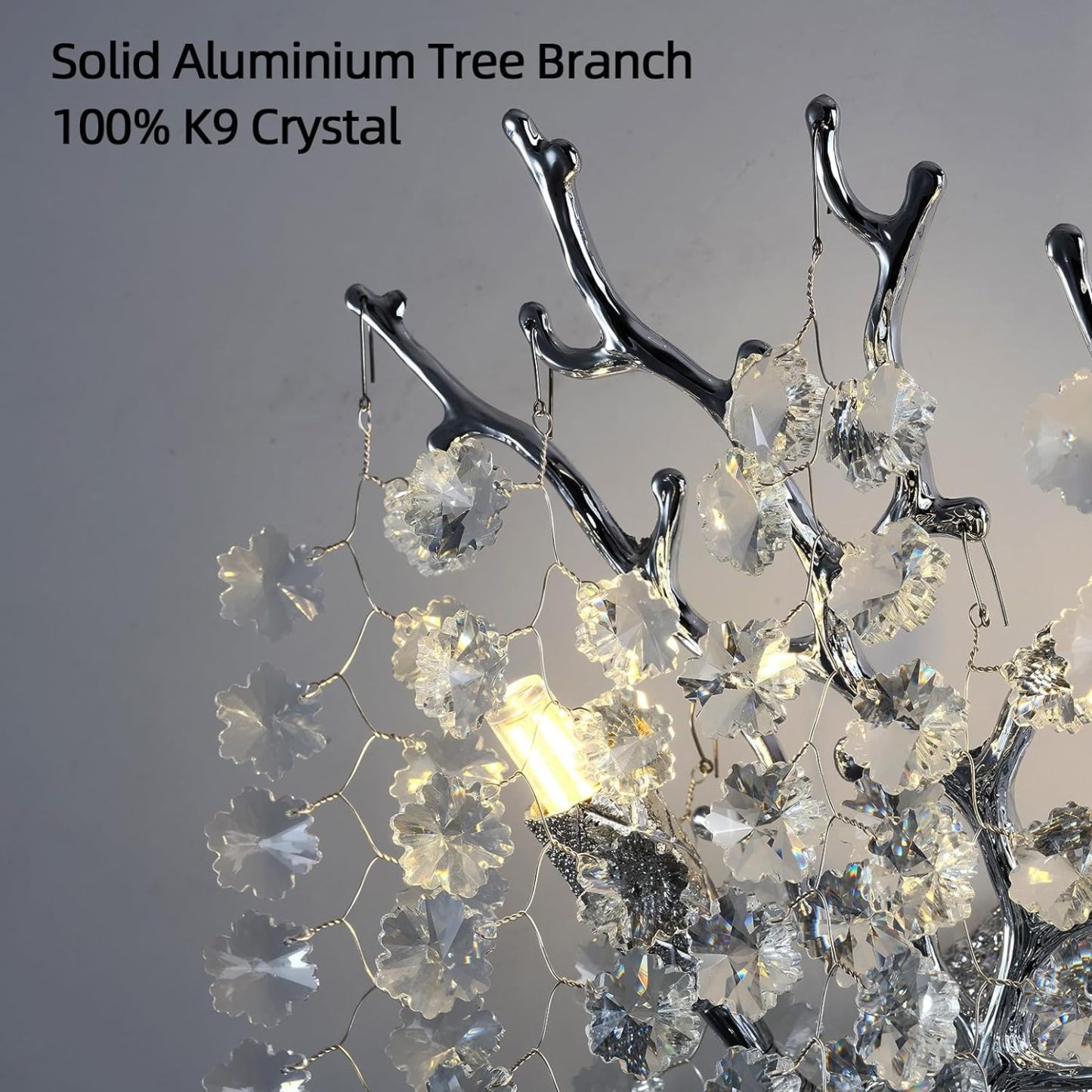 Snow Tree Branch Crystal Gold/Silver Wall Sconce