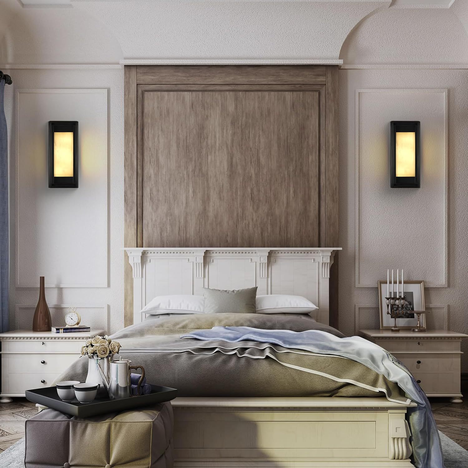 Alabaster Square Shaped Wall Sconce 15.7"