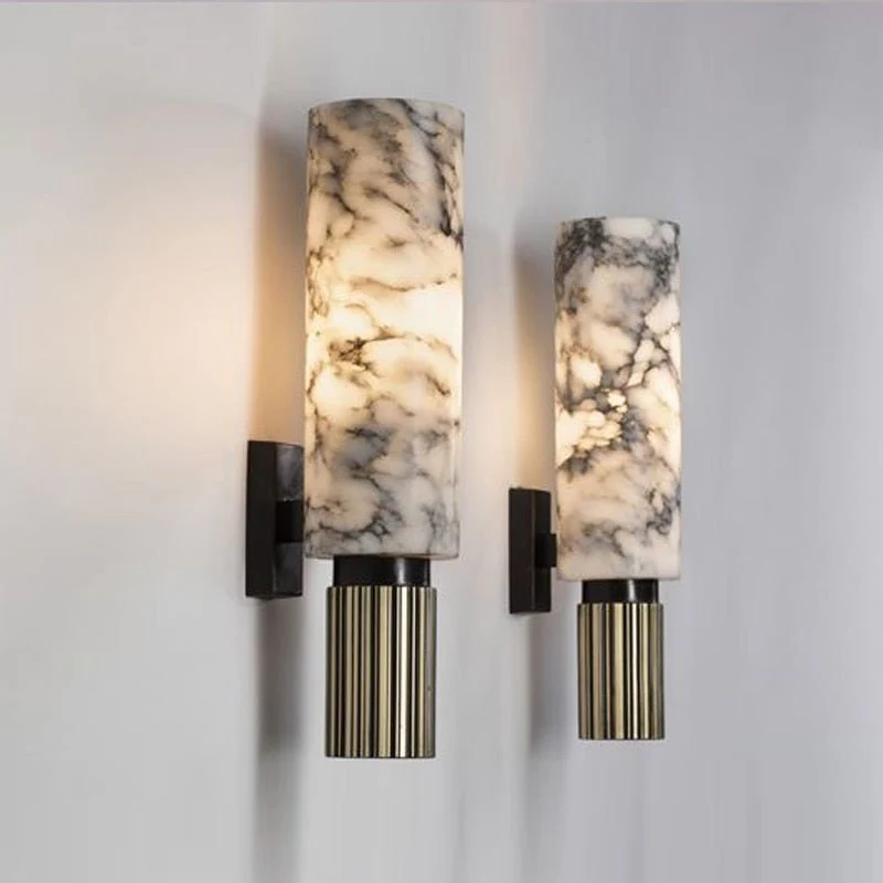 Ansu Cylindrical Alabaster Wall Sconce