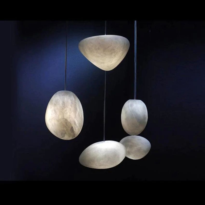 Alabaster Natural Stone Pendant,Pendant Light in Living room