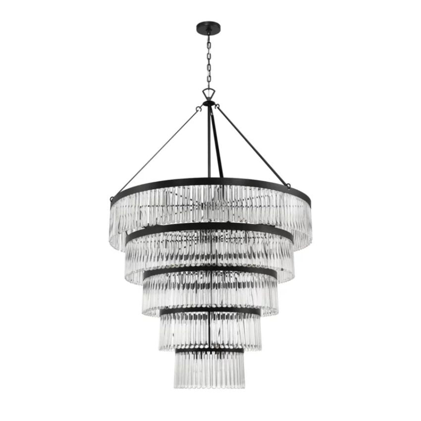 Grant 5-Tier Round Chandelier 48",High Ceiling Chandelier
