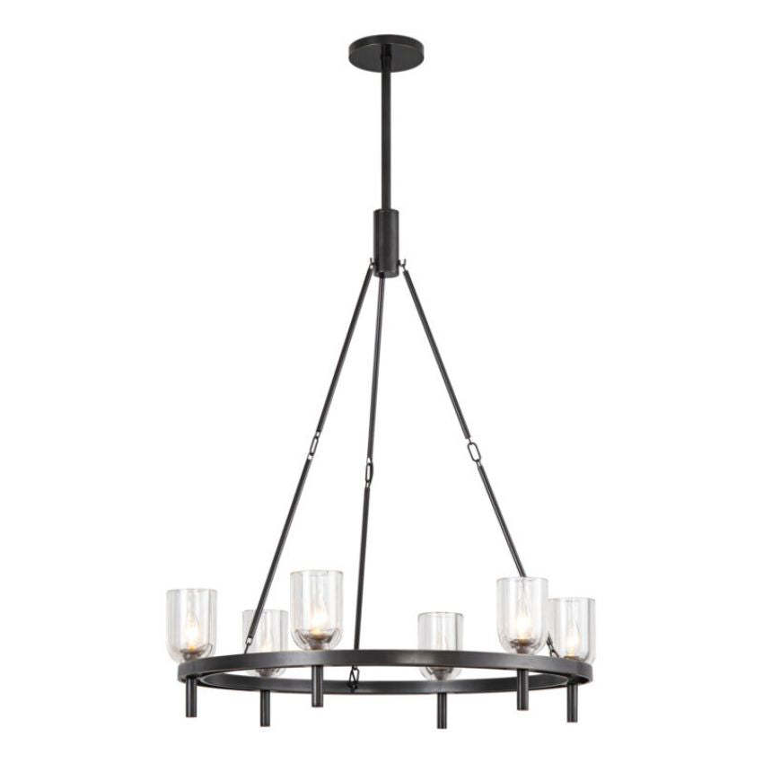 Harmonie Round Chandelier 32",Crystal Chandelier,Black Chandelier
