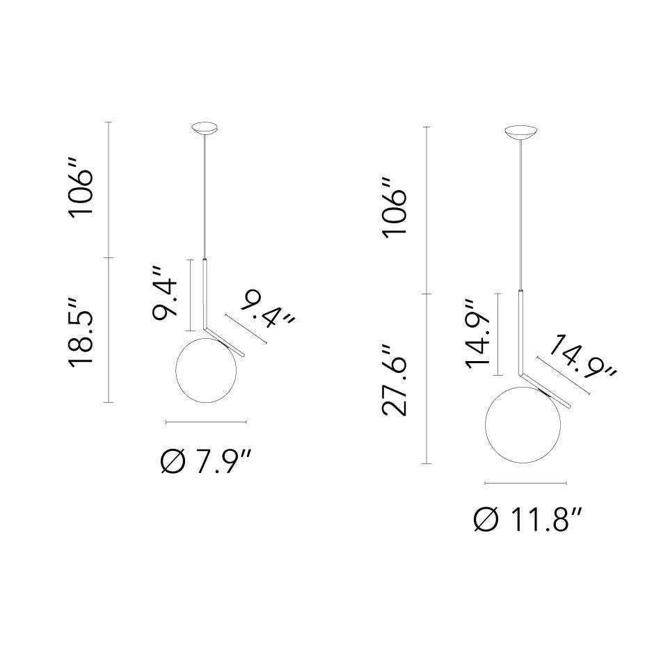 ICS Pendant Light 7.9"D 11.8"D