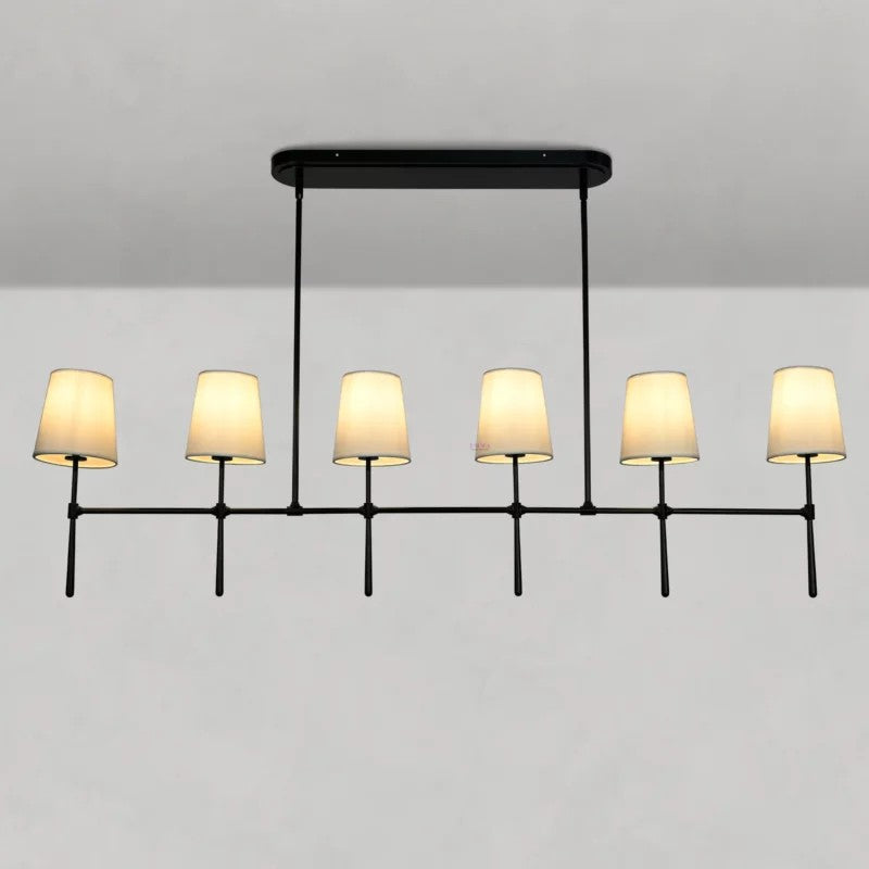 Art Fabric Lamp Shade Linear Chandelier 51" 62"