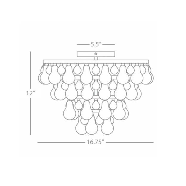 Abbe Waterdrop Flushmount 17"