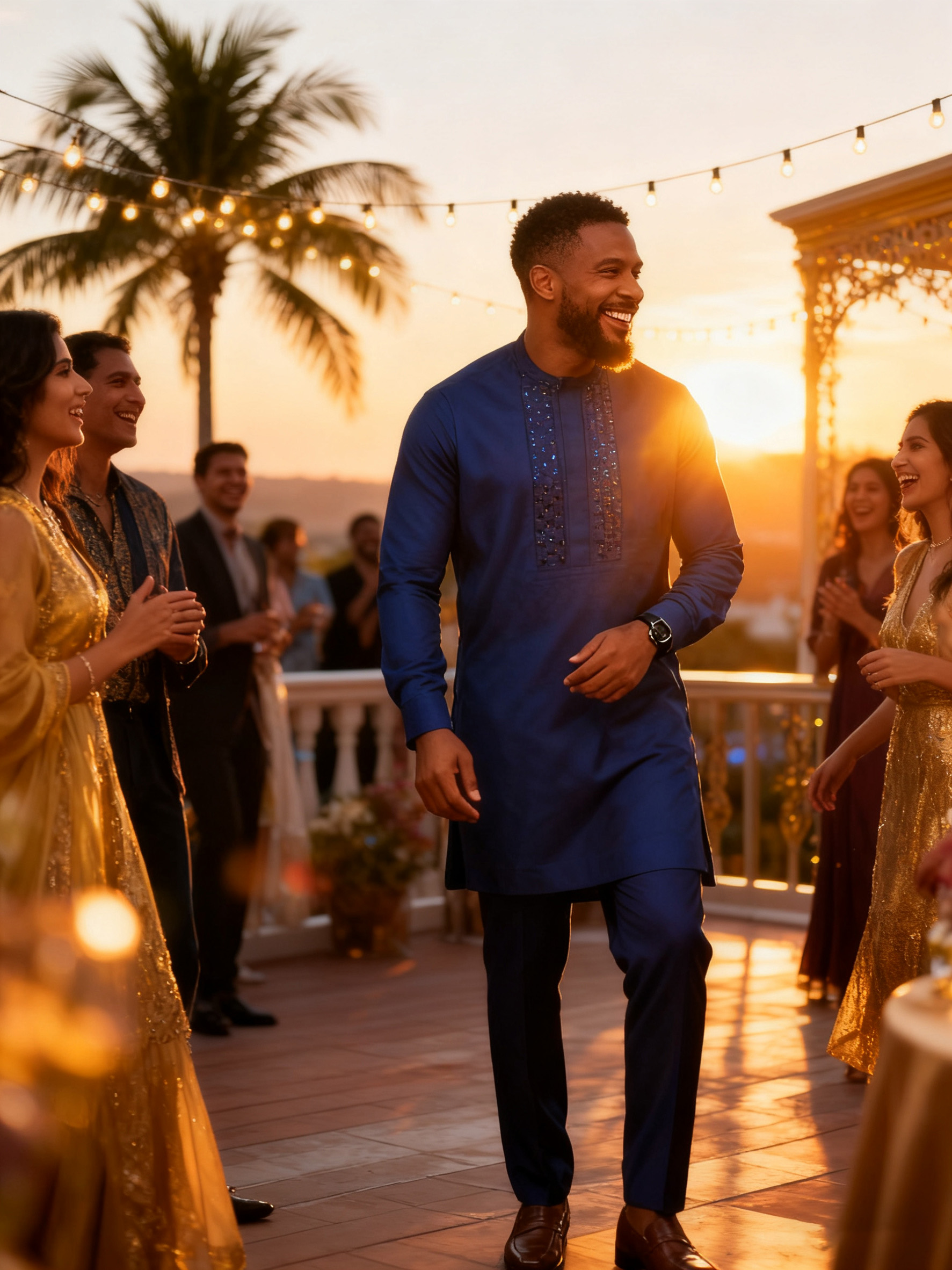 Men's African Dashiki Set with Beaded Patchwork | Long-Sleeve Casual 2-Piece | Street Style & Party Wear 10601