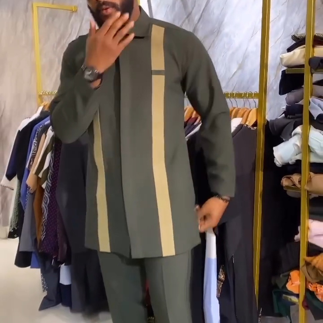 New African Ethnic Style Fashionable Loose Men's Suit|Mens African Suits|Africance