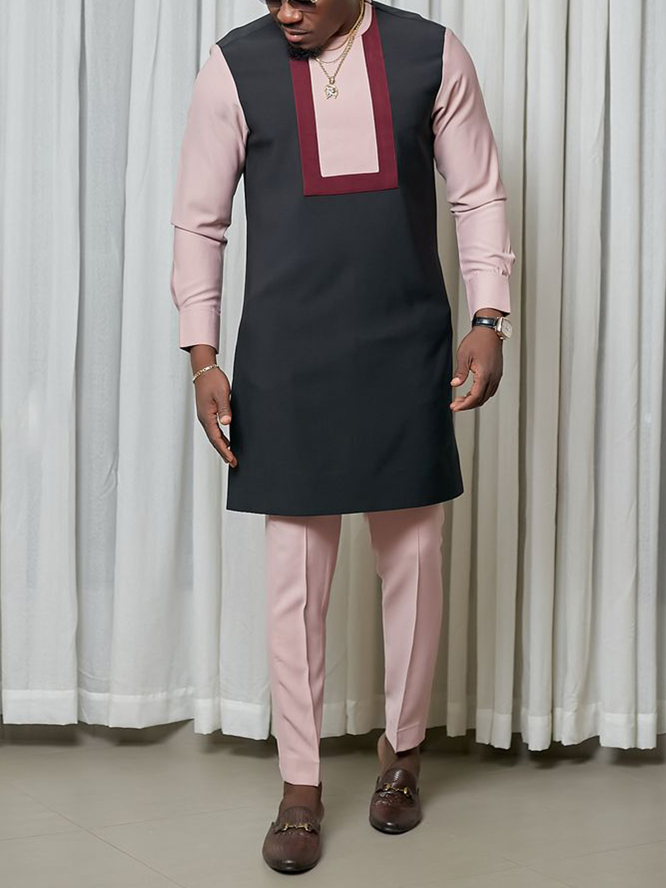 New African Men's Ethnic Set Hot Selling High Quality Embroidered Style 10040