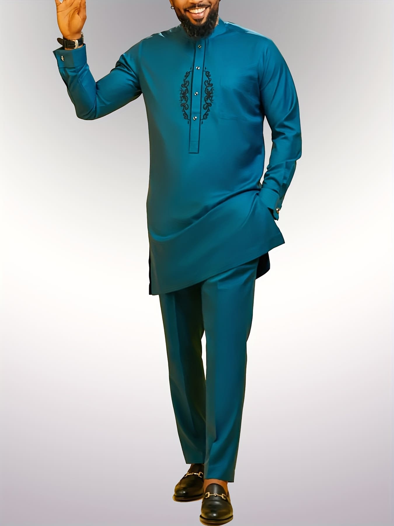 New African Men's Ethnic Set Hot Selling High Quality Embroidered Edition 10038