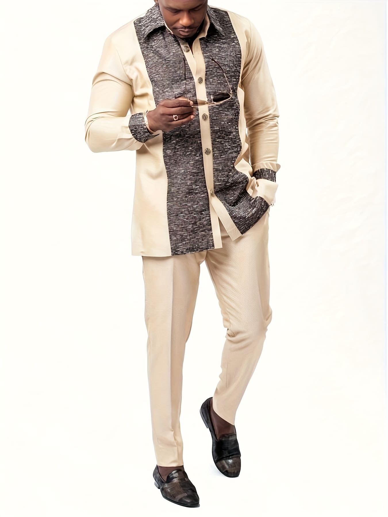 Africance Men's Luxury Ethnic Suit | Premium Two-Piece Set | Casual & Banquet Wear 10079