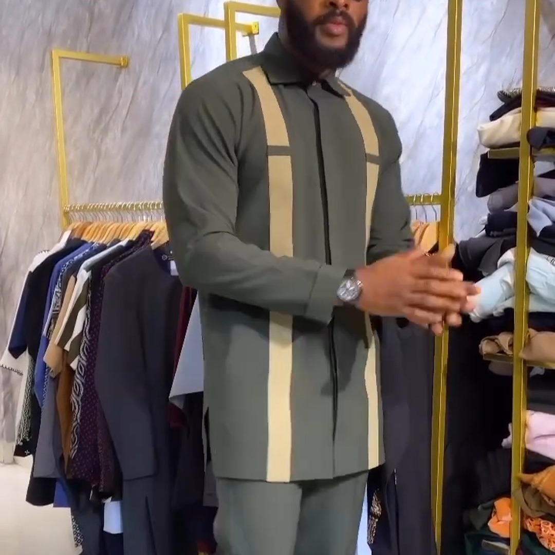 New African Ethnic Style Fashionable Loose Men's Suit|Mens African Suits|Africance