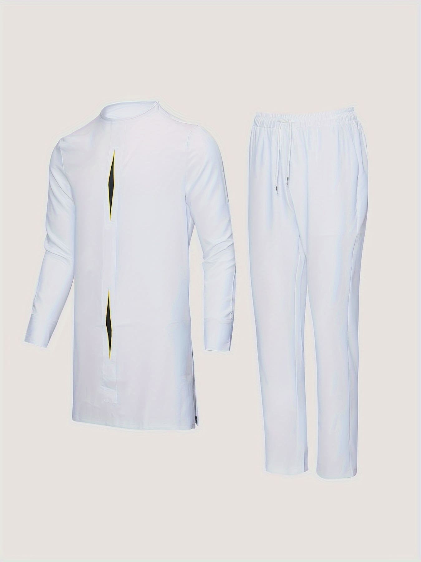 Fashion Casual White Geometric men's african Print Suit 10525