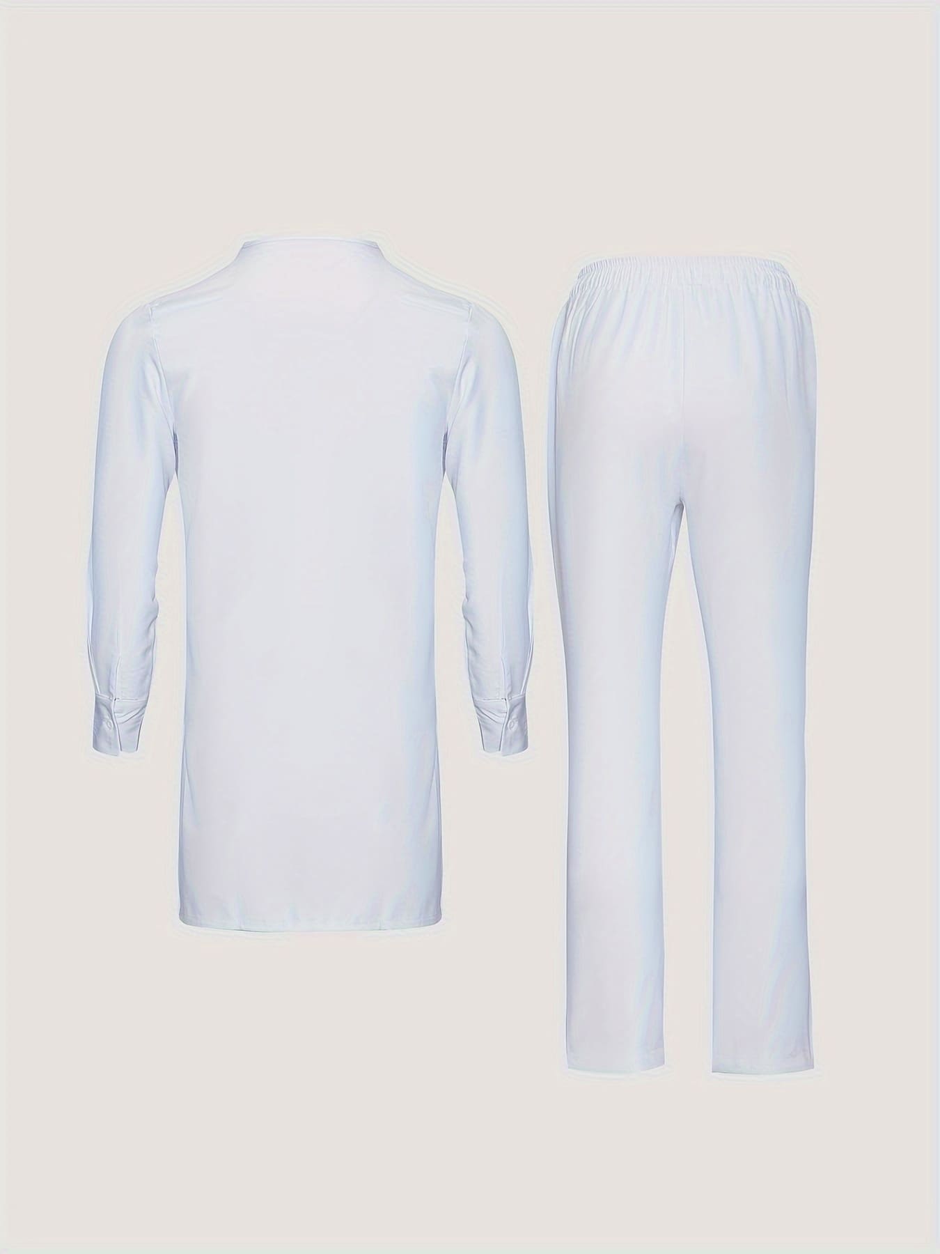 Fashion Casual White Geometric men's african Print Suit 10525