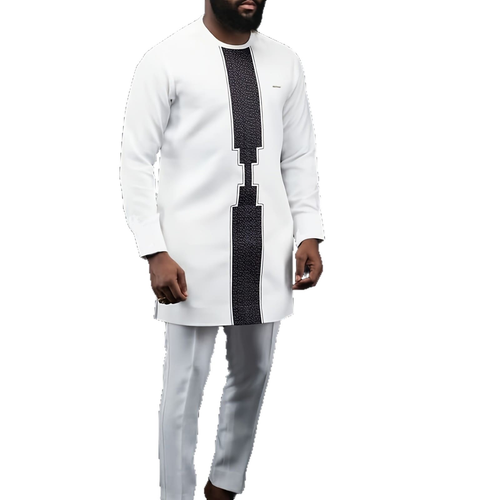 Africance Men's White African Casual Suit 2-Piece Set | 2025 New Arrival | Wedding & Party Wear 10599-Africance