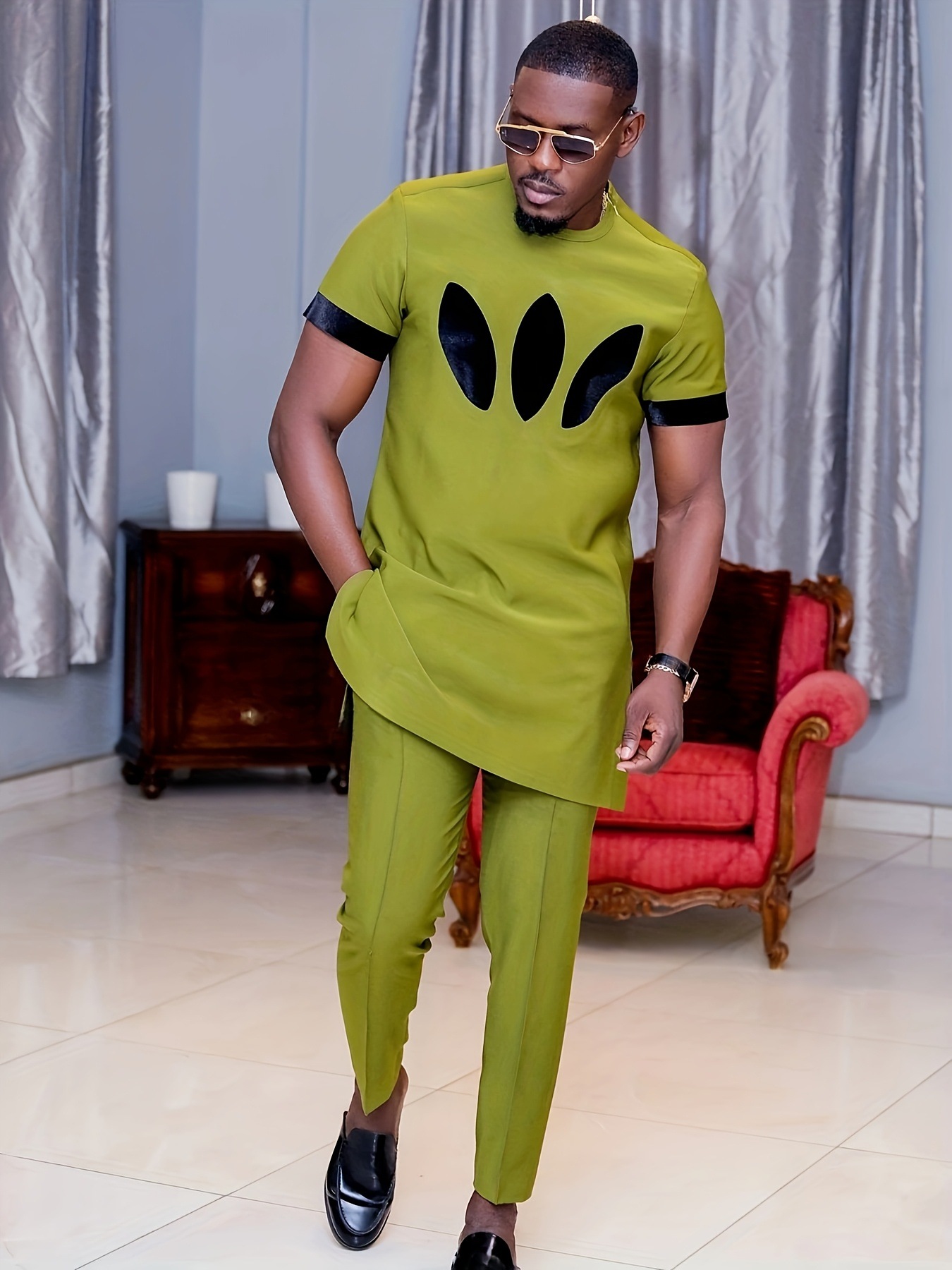 African Men's Ankara Style Suit 10588