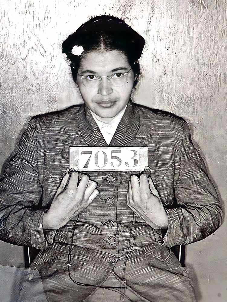 Rosa Parks after being arrested in the 1950s.