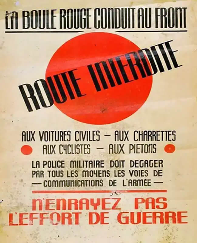 Warning Poster French Citizens-Red Ball Express 
