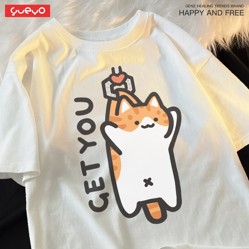 Summer kitten cotton t-shirt