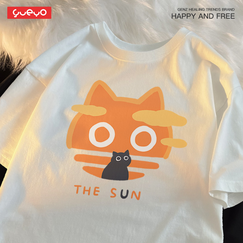 Summer kitten cotton t-shirt