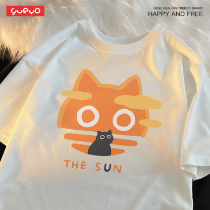 Summer kitten cotton t-shirt