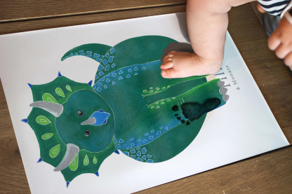 Overlord Blue Whale in the sea,Baby Gift and Pets Gift Personalized,, Footprint Set, Mural Baby & Children's Room Animals,Orange Triceratops🐾